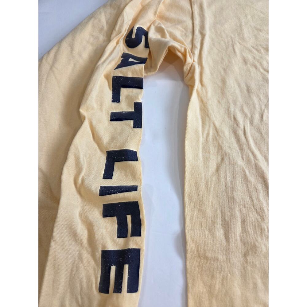 Salt Life Men's Cotton 2XL Long Sleeve Shirt Butter Yellow - Picture 3 of 7